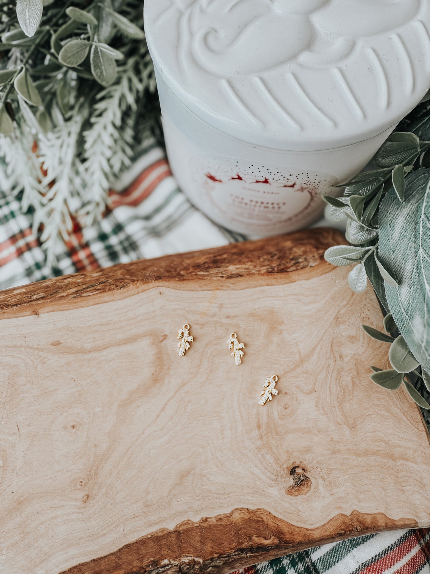 candy cane v1 (pave cz) 18k gold plated | collar charm