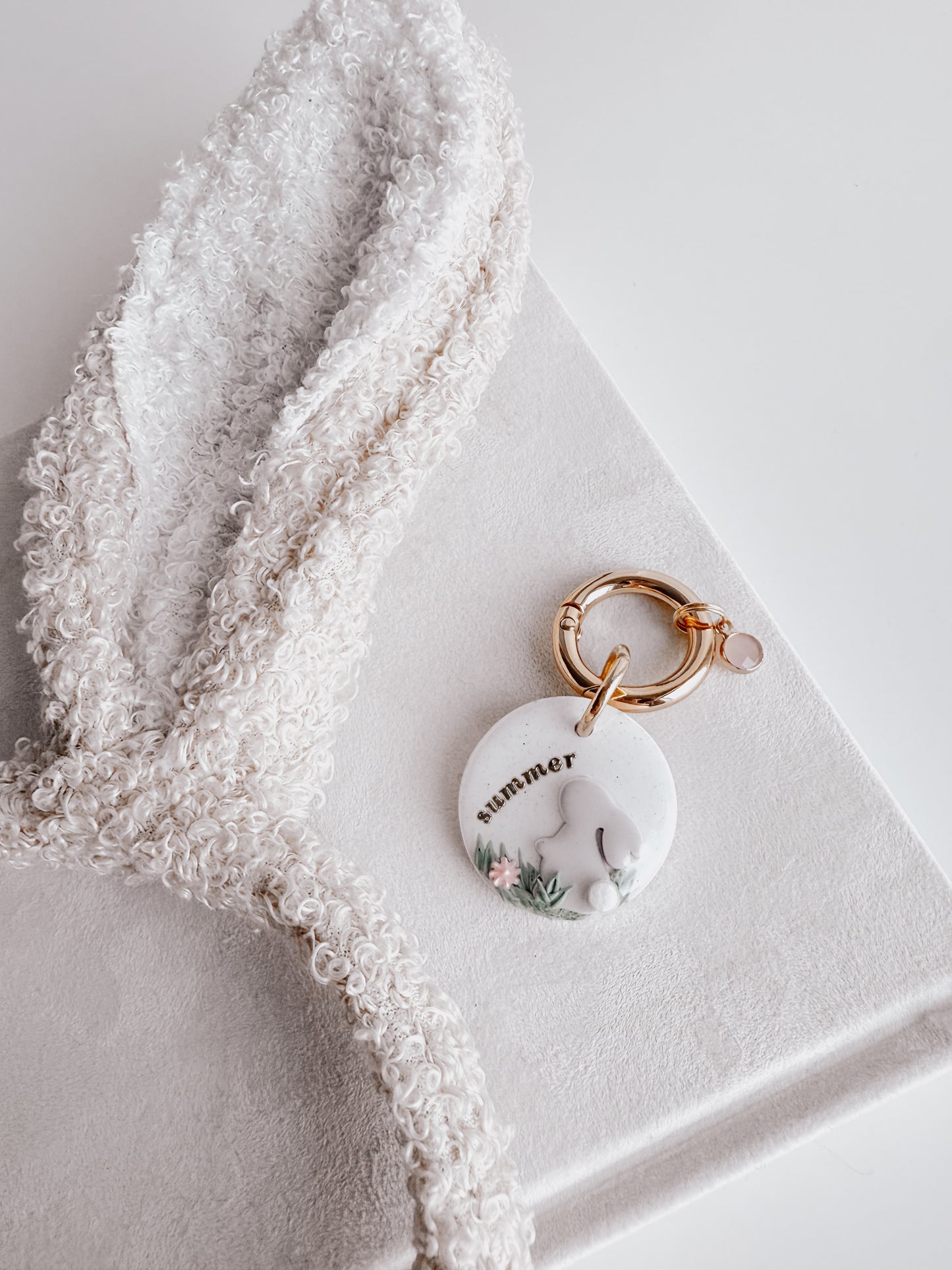 bunny in field | pet id tag