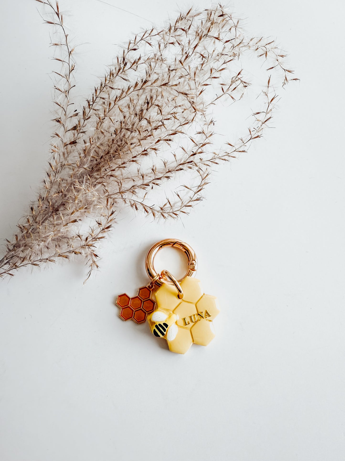 honeycomb + bee | pet id tag