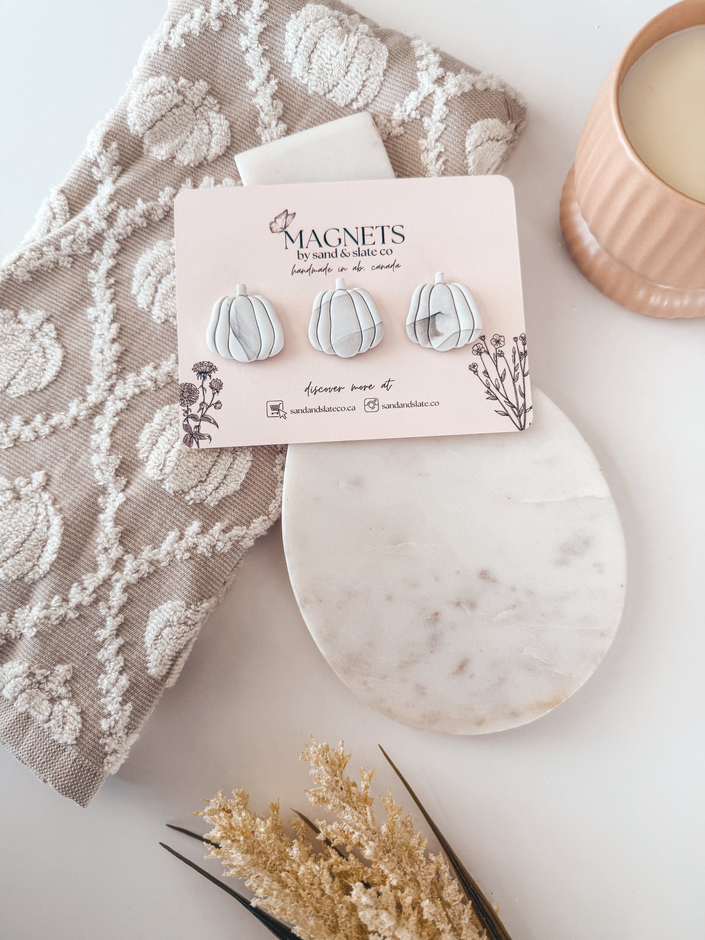 marble pumpkin | magnet set (3)