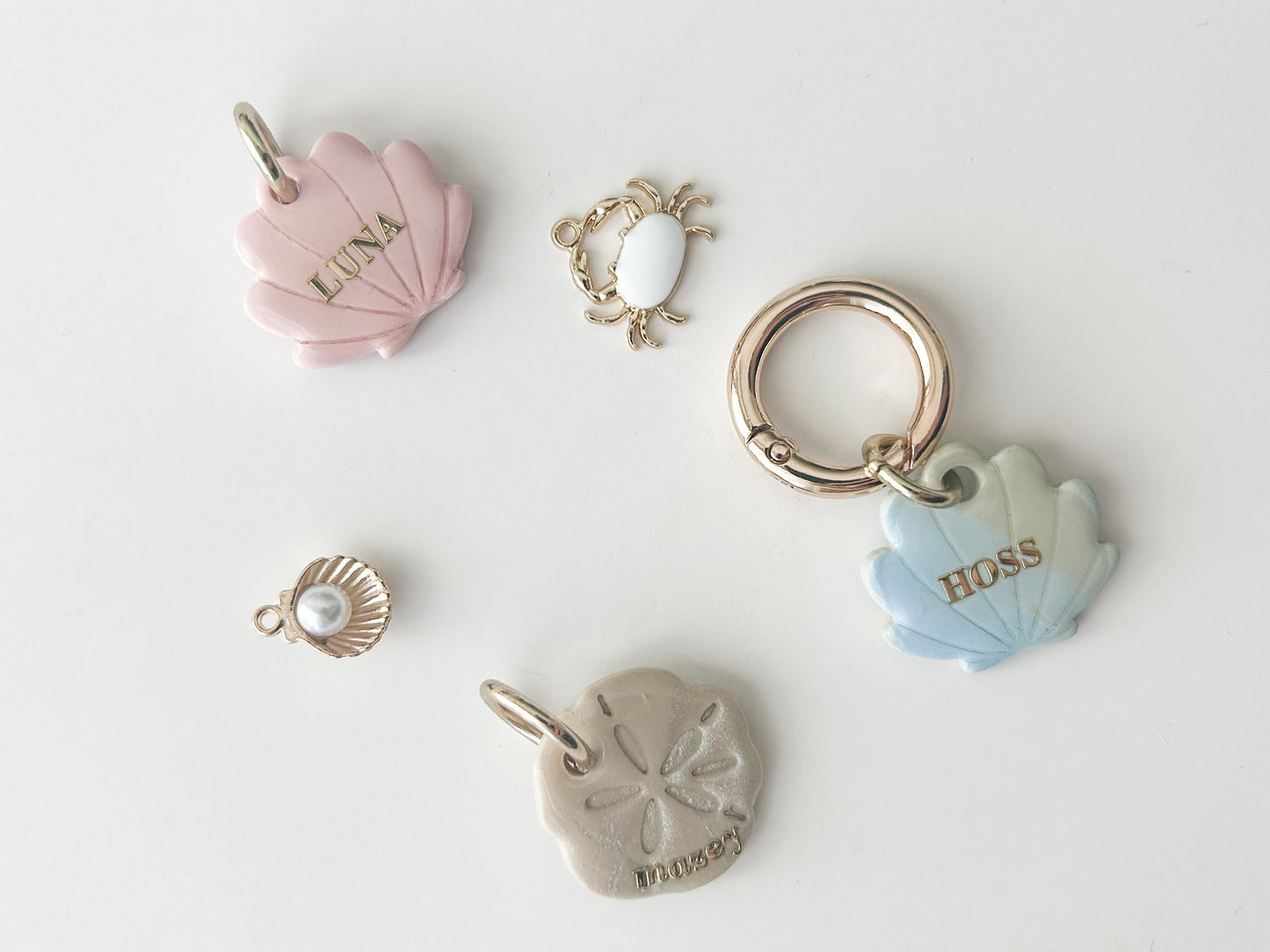 clam shell w/ pearl | collar charm