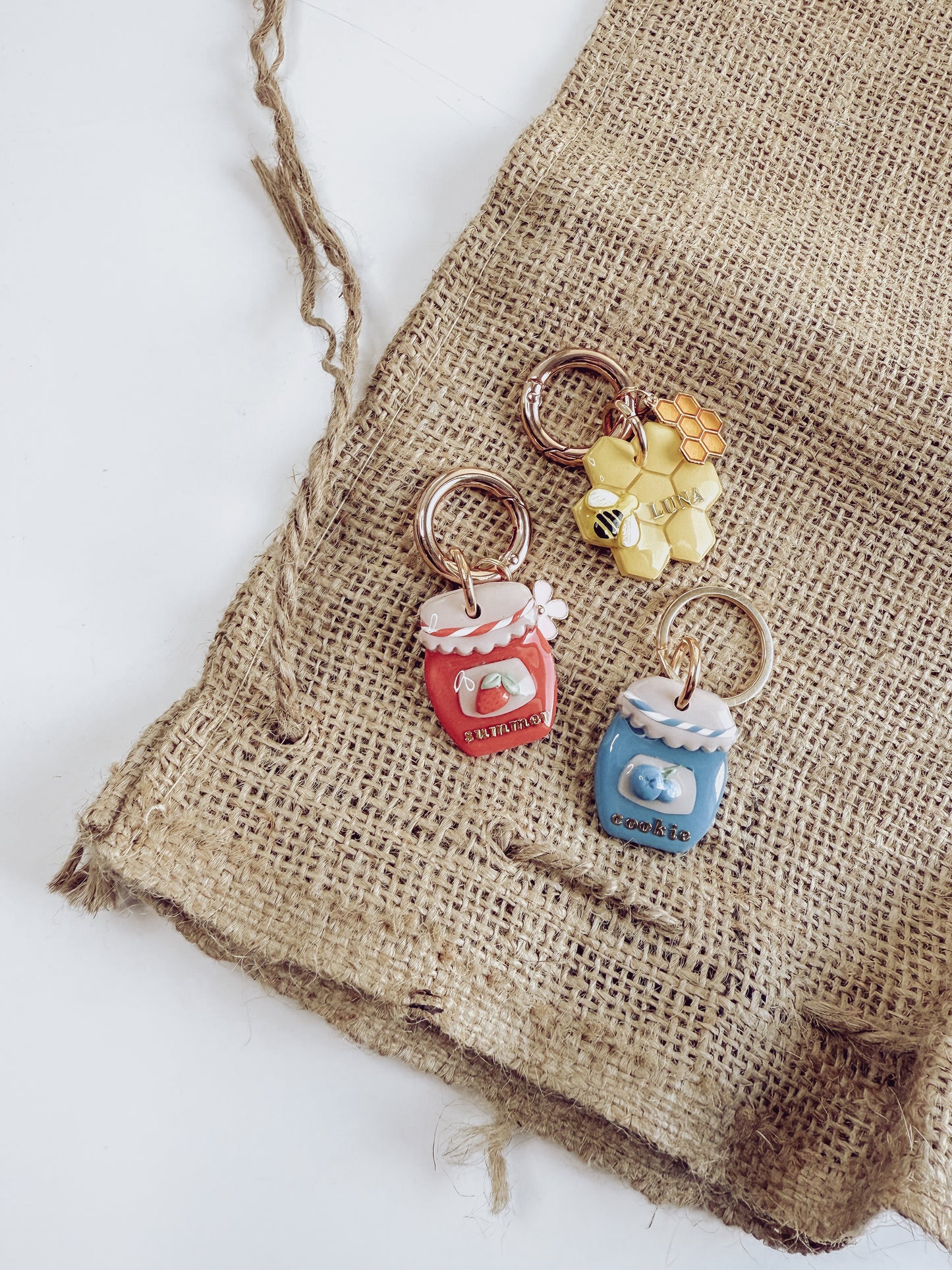 honeycomb + bee | pet id tag