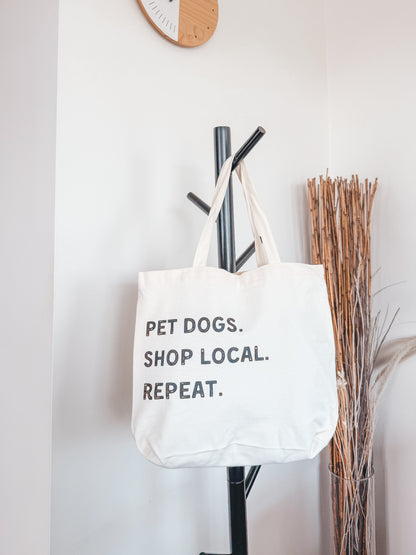 pet dogs shop local | tote bag