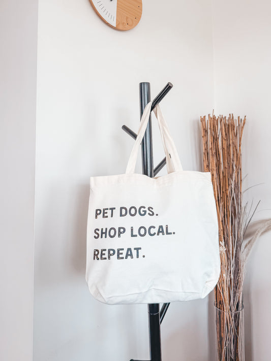 pet dogs shop local | tote bag