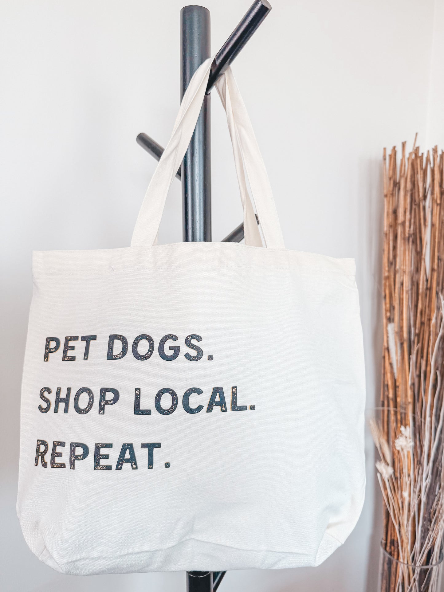 pet dogs shop local | tote bag