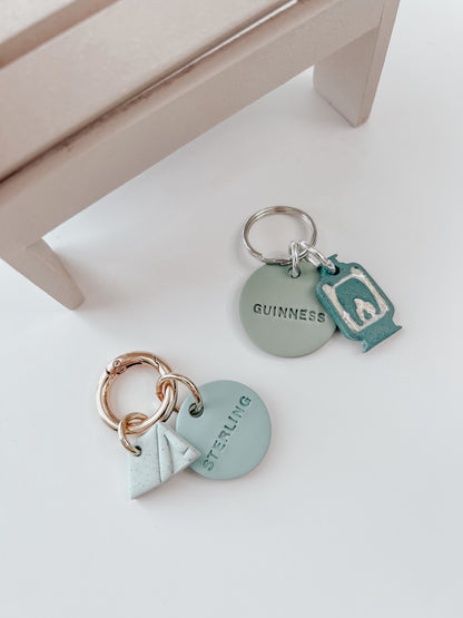Top: 1.25” - rosemary | petite font 
Bottom: 1” - robins egg | petite font