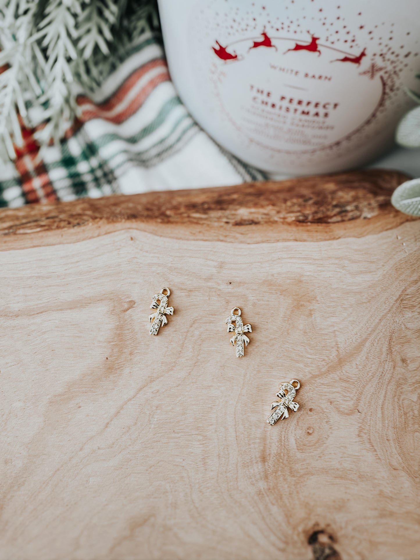 candy cane v1 (pave cz) 18k gold plated | collar charm