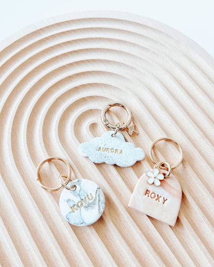 faux marble | pet id tag