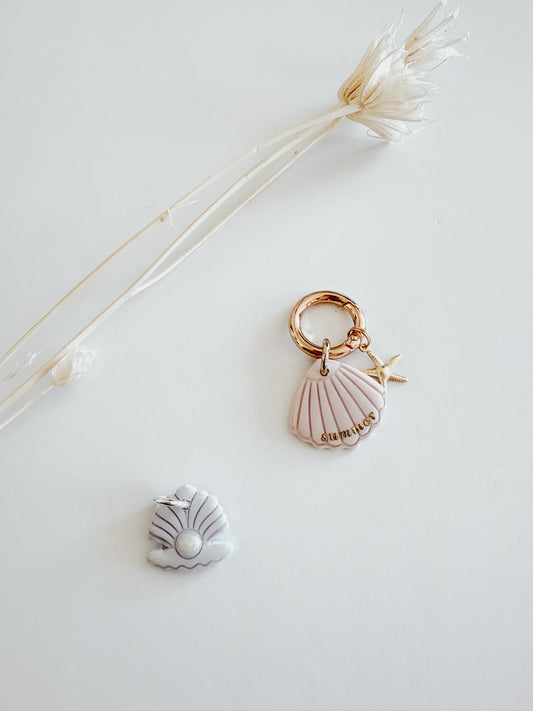 shell w/ pearl | pet id tag
