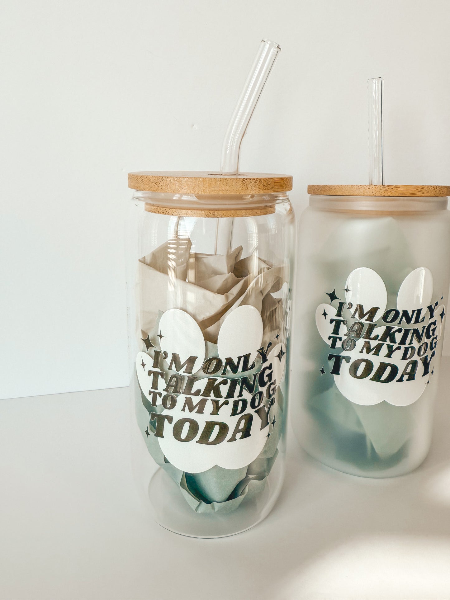 only talking to my dog | glass tumbler