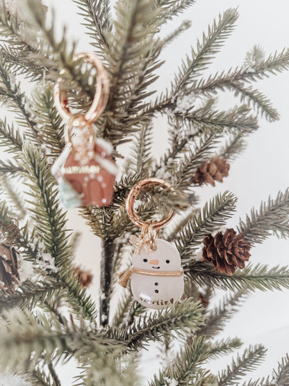 chubby snowman | pet id tag