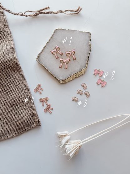 pink bow | collar charm