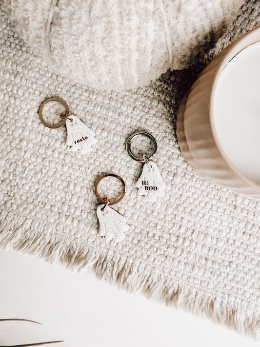 floral ghost | pet id tag