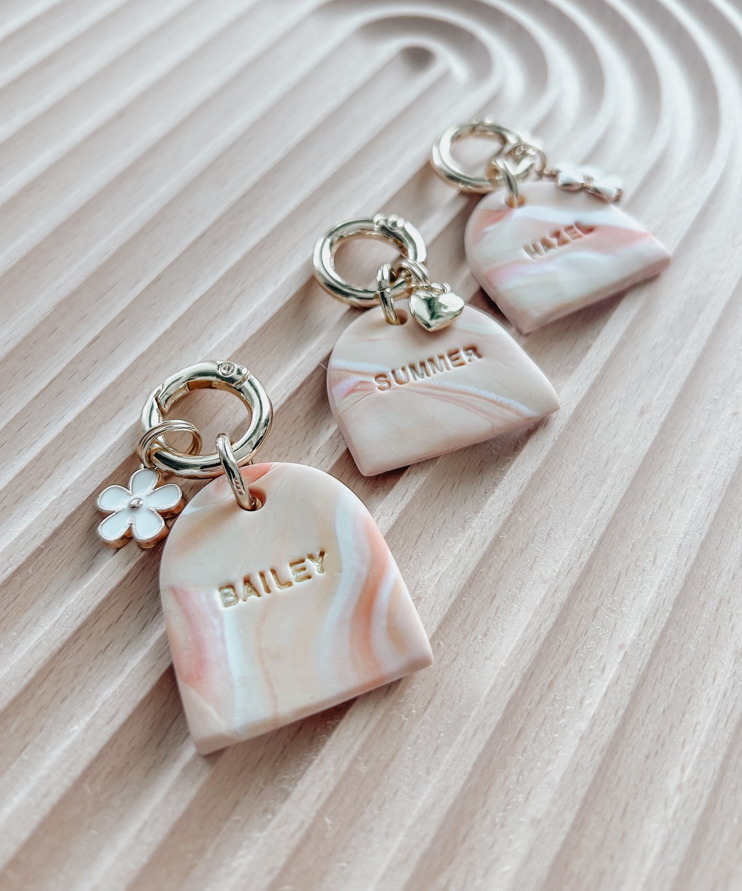 pink faux marble | pet id tag