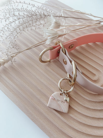 pink faux marble | pet id tag