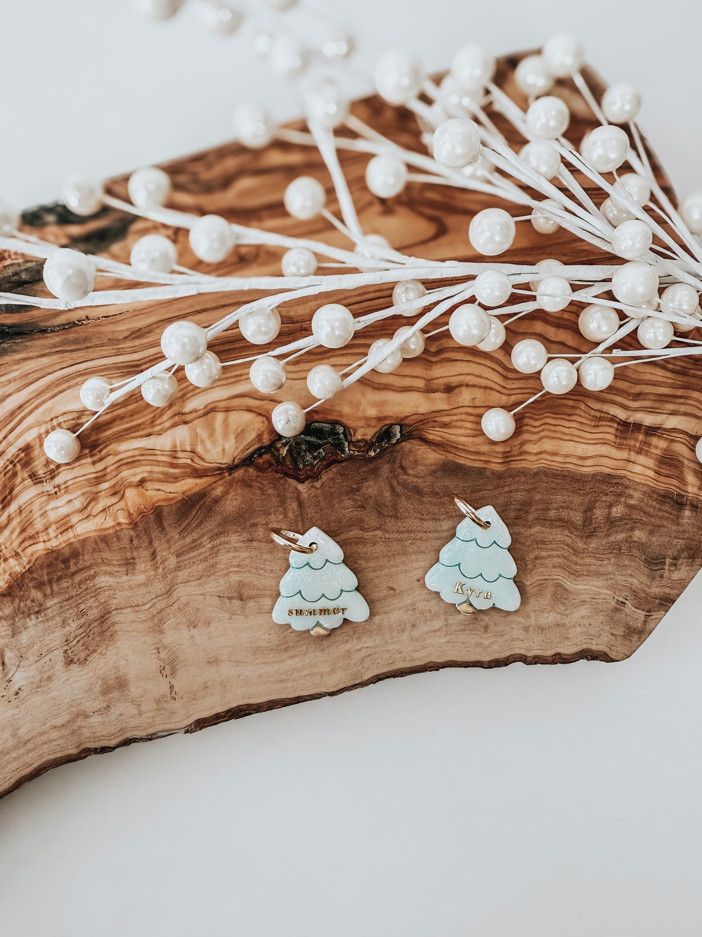 ombre snow tree | pet id tag