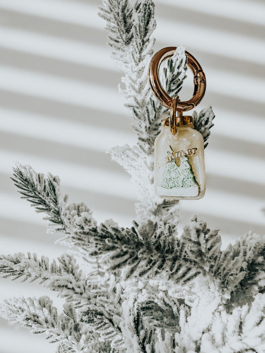 xmas jar with trees | pet id tag