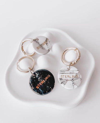 faux marble | pet id tag